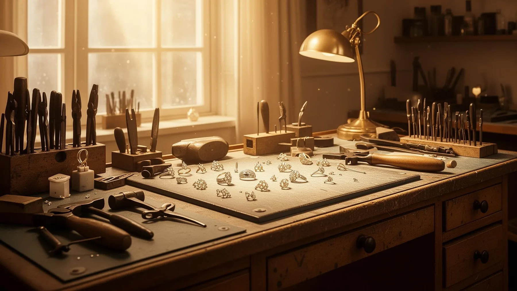 The atelier jeweller's workshop